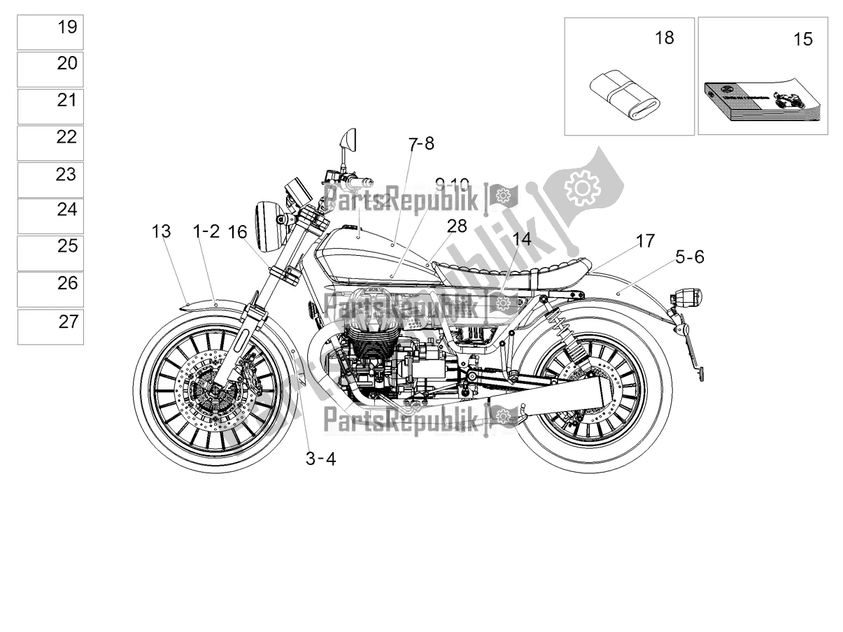 Todas las partes para Etiqueta de Moto-Guzzi V9 Roamer 850 ABS USA 2017