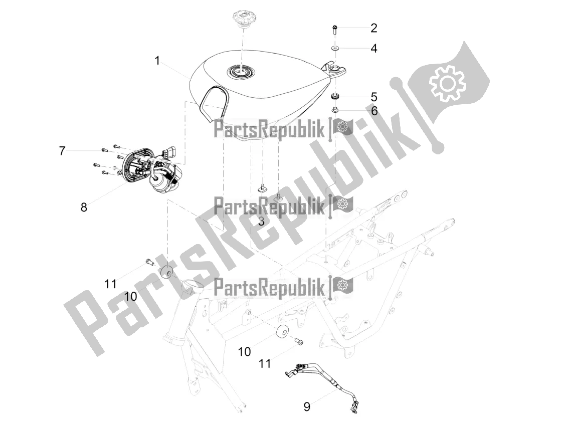 Todas las partes para Depósito De Combustible de Moto-Guzzi V9 Roamer 850 ABS USA 2017