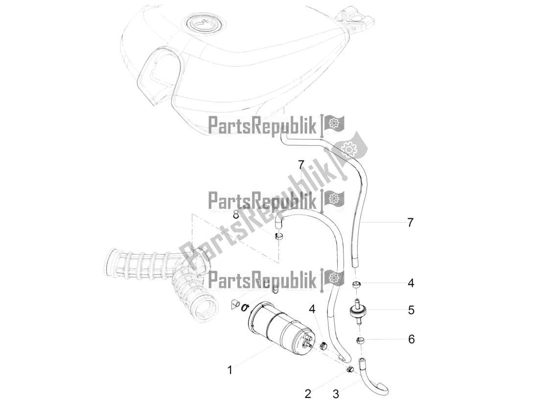 Todas las partes para Sistema De Recuperación De Vapor De Combustible de Moto-Guzzi V9 Roamer 850 ABS USA 2017