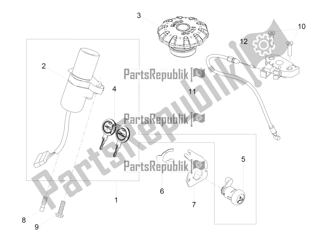 Toutes les pièces pour le Serrures du Moto-Guzzi V9 Roamer 850 ABS USA 2017