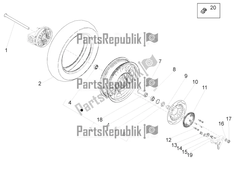 Toutes les pièces pour le Roue Arrière du Moto-Guzzi V9 Roamer 850 ABS USA 2017