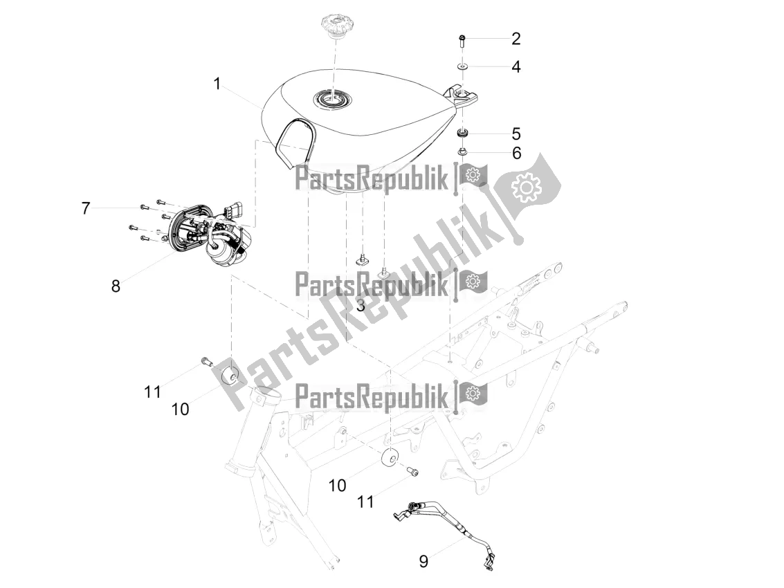 Todas las partes para Depósito De Combustible de Moto-Guzzi V9 Roamer 850 Apac 2019