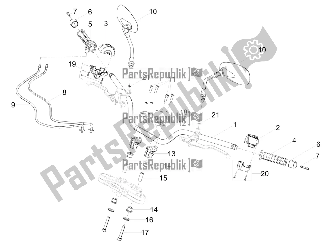 Toutes les pièces pour le Guidon - Commandes du Moto-Guzzi V9 Roamer 850 Apac 2019