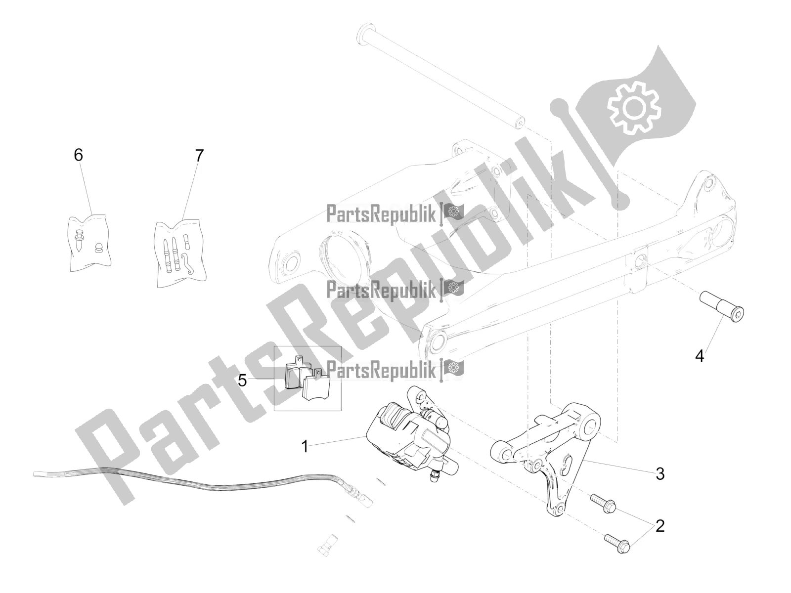 Todas las partes para Pinza De Freno Trasero de Moto-Guzzi V9 Roamer 850 Apac 2019