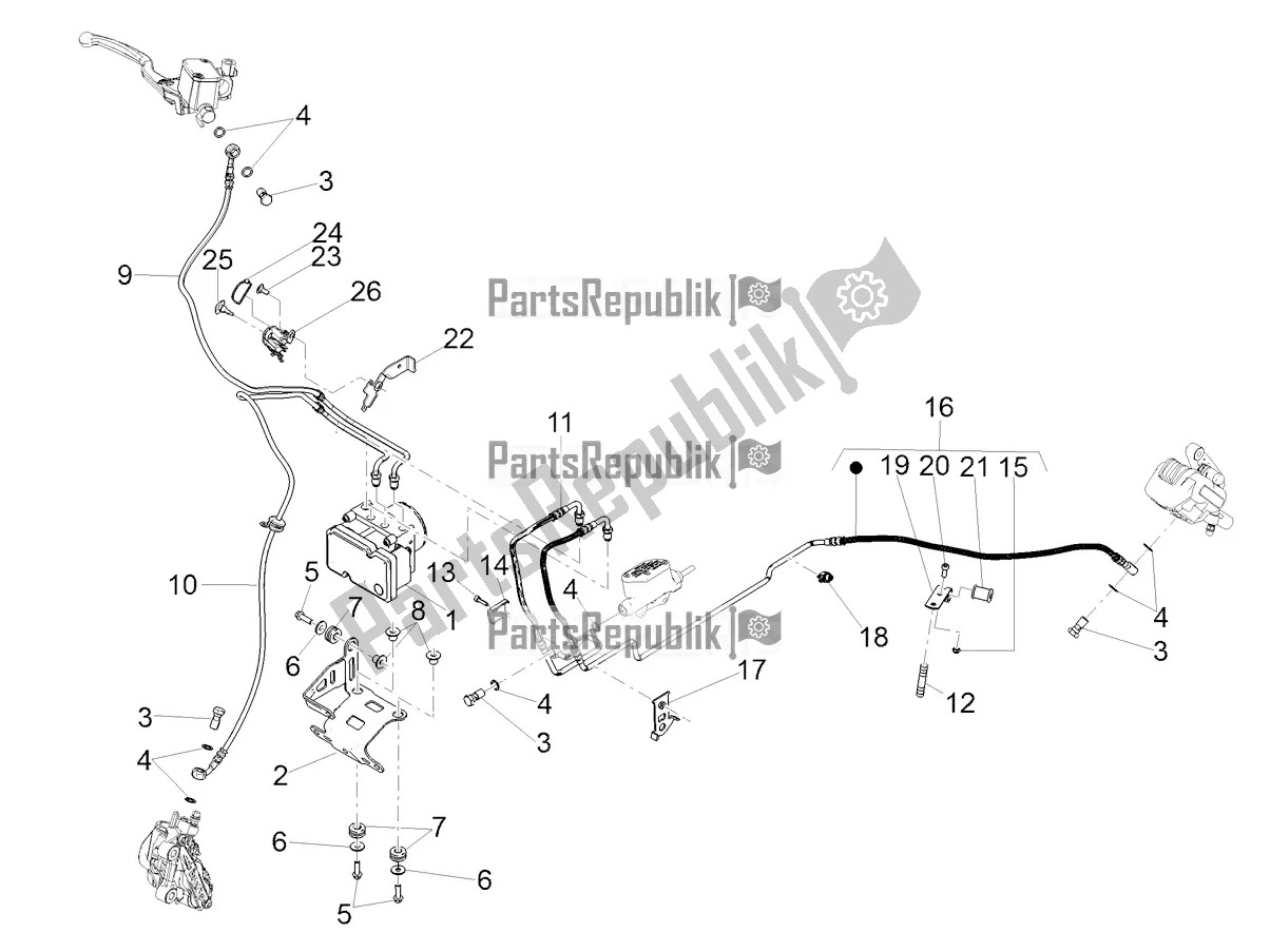 Tutte le parti per il Sistema Frenante Abs del Moto-Guzzi V9 Roamer 850 Apac 2020