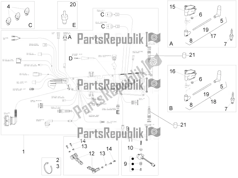 Toutes les pièces pour le Système électrique Central du Moto-Guzzi V9 Roamer 850 Apac 2020