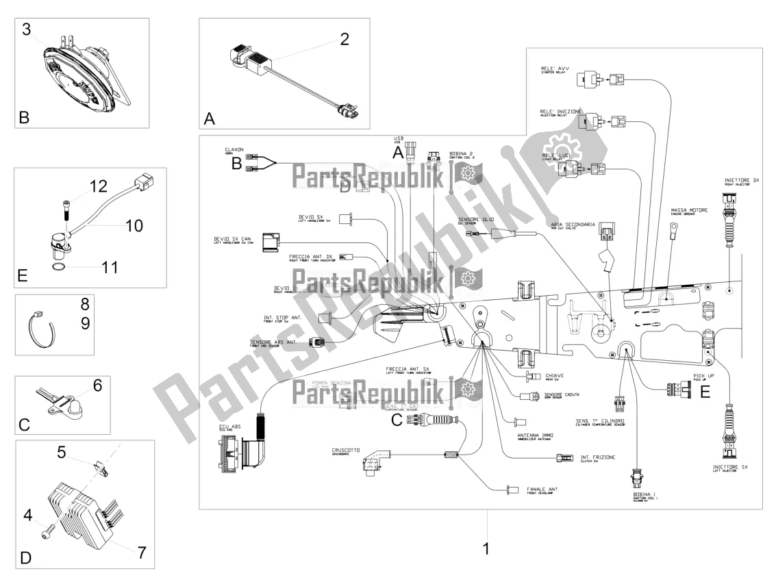 Toutes les pièces pour le Système électrique Avant du Moto-Guzzi V9 Roamer 850 Apac 2020