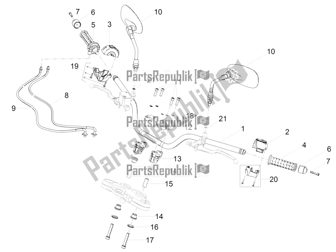 Toutes les pièces pour le Guidon - Commandes du Moto-Guzzi V9 Roamer 850 Apac 2020