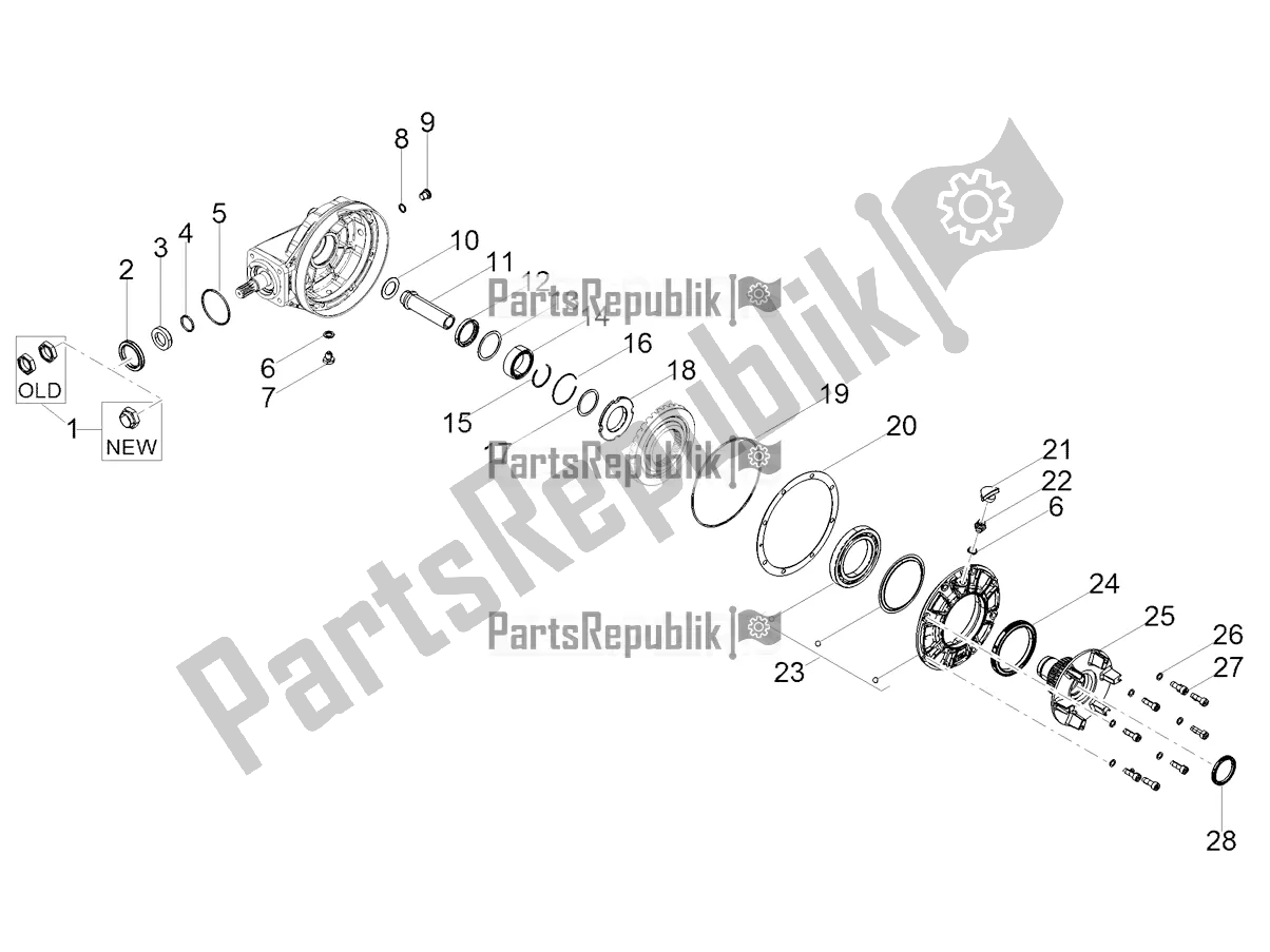 Toutes les pièces pour le Transmission Arrière / Composants du Moto-Guzzi V9 Roamer 850 Apac 2020