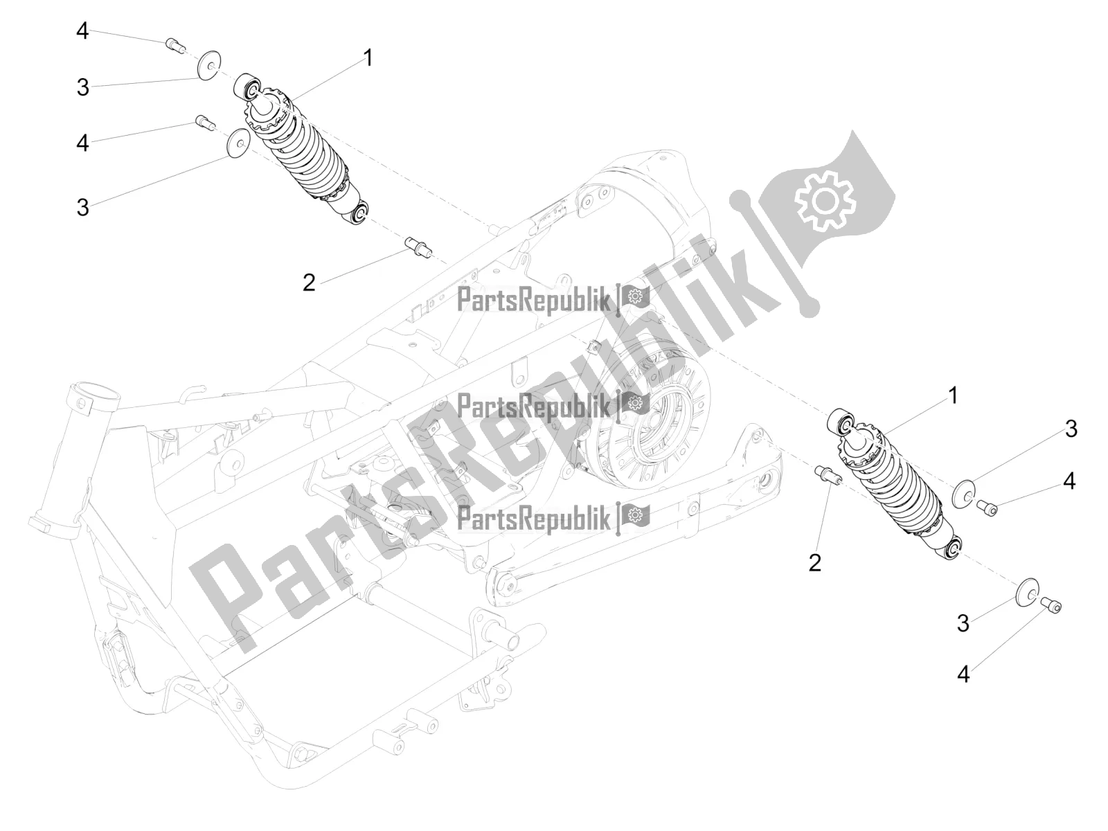 Alle onderdelen voor de Schokdemper van de Moto-Guzzi V9 Roamer 850 Apac 2020