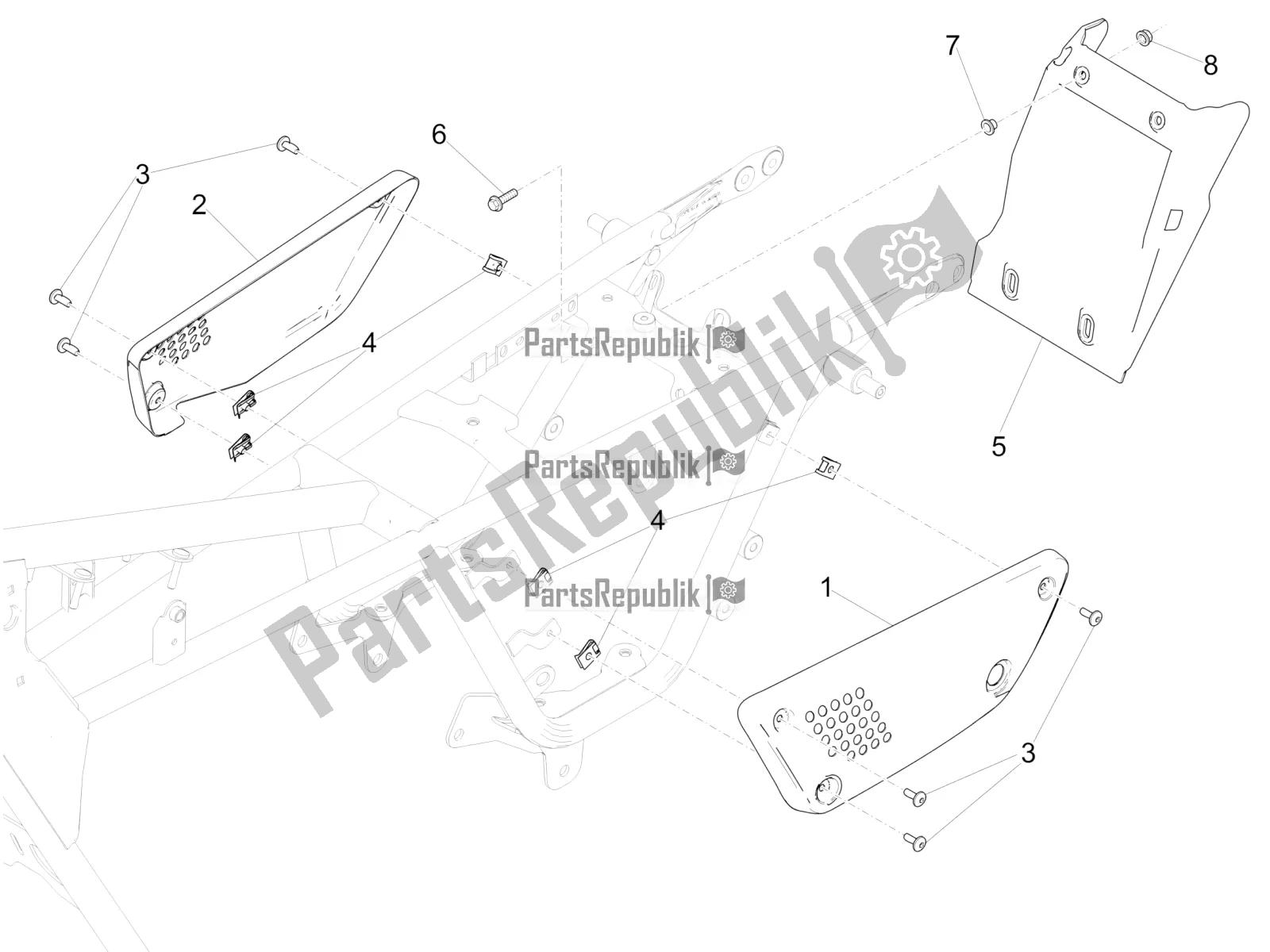 Wszystkie części do Korpus Centralny Moto-Guzzi V9 Roamer 850 USA 2019