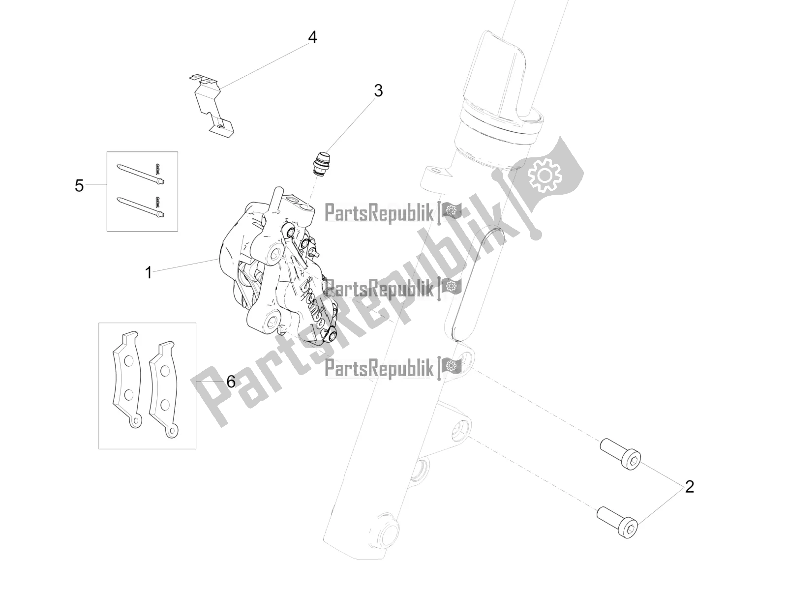 Todas las partes para Pinza De Freno Delantero de Moto-Guzzi V9 Roamer 850 USA 2019