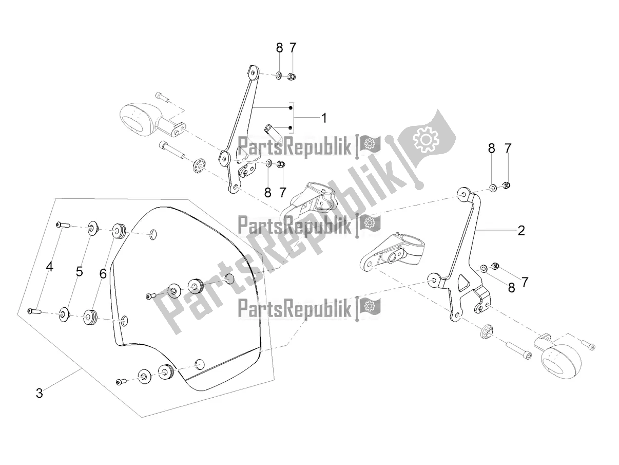 Tutte le parti per il Parabrezza del Moto-Guzzi V9 Roamer 850 USA 2019