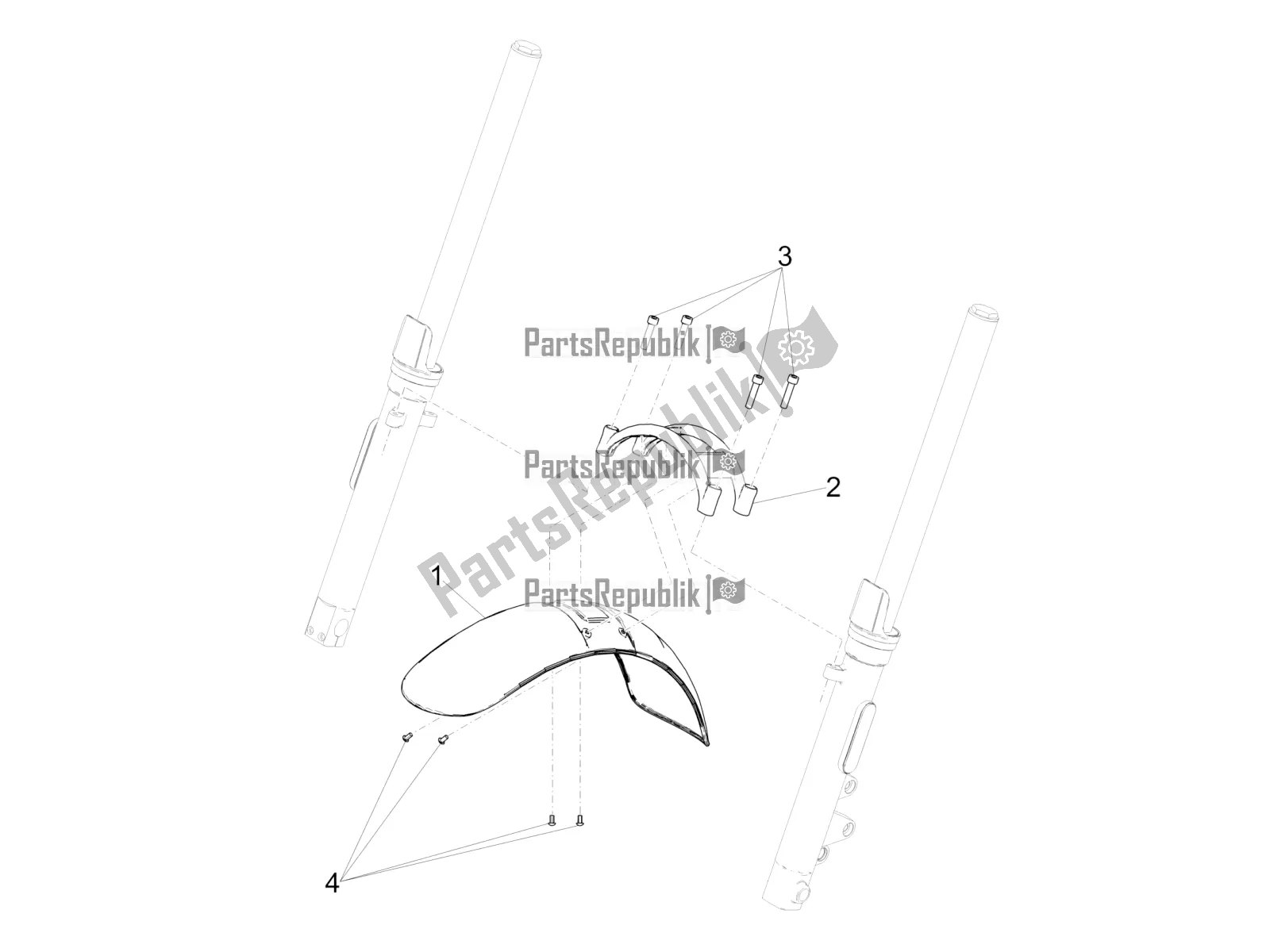 Todas las partes para Guardabarros Delantero de Moto-Guzzi V9 Roamer 850 USA 2020