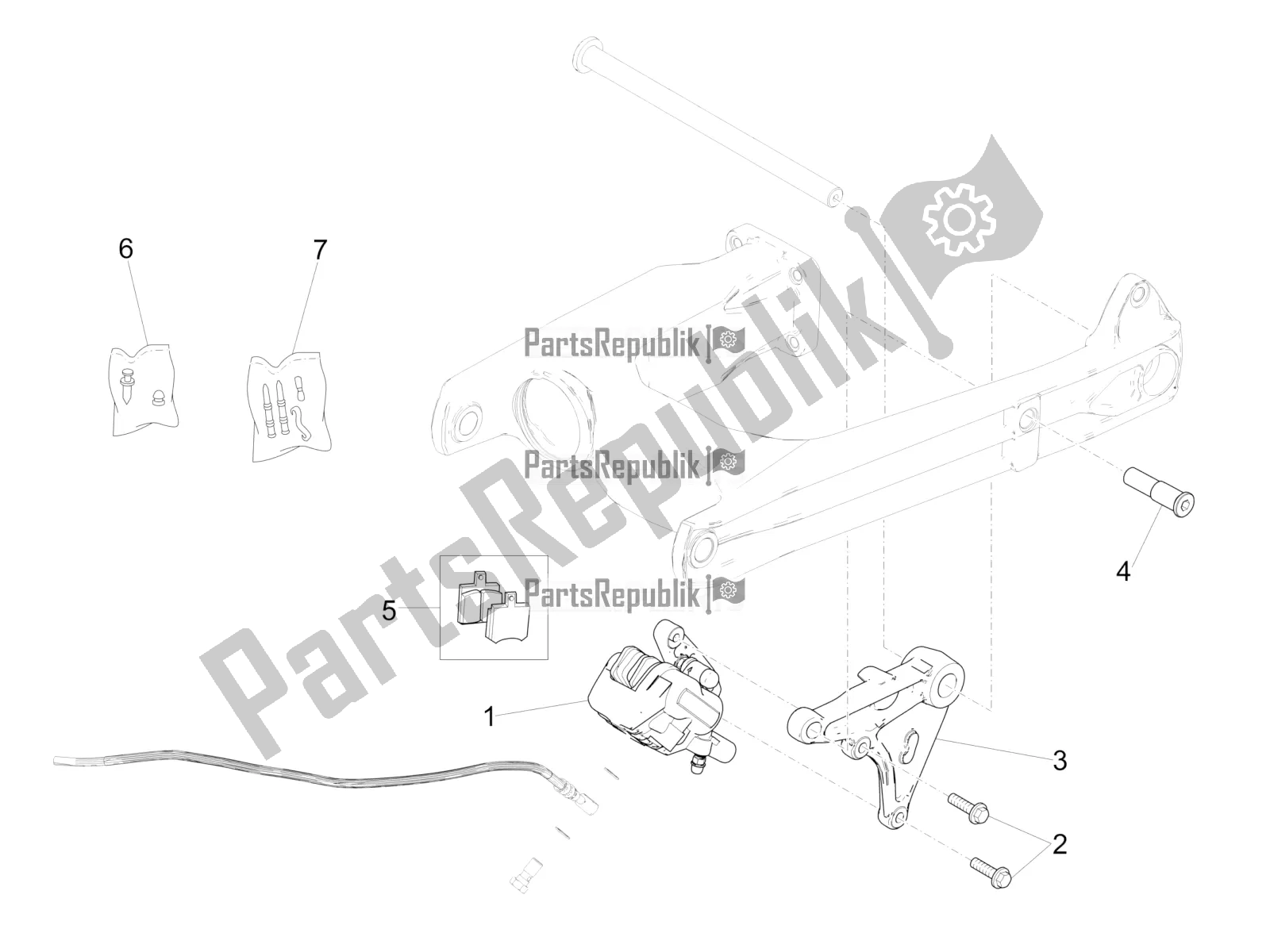 Tutte le parti per il Pinza Freno Posteriore del Moto-Guzzi V9 Roamer 850 USA 2020