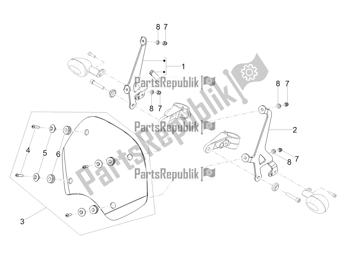 Toutes les pièces pour le Pare-brise du Moto-Guzzi V9 Roamer 850 USA 2020