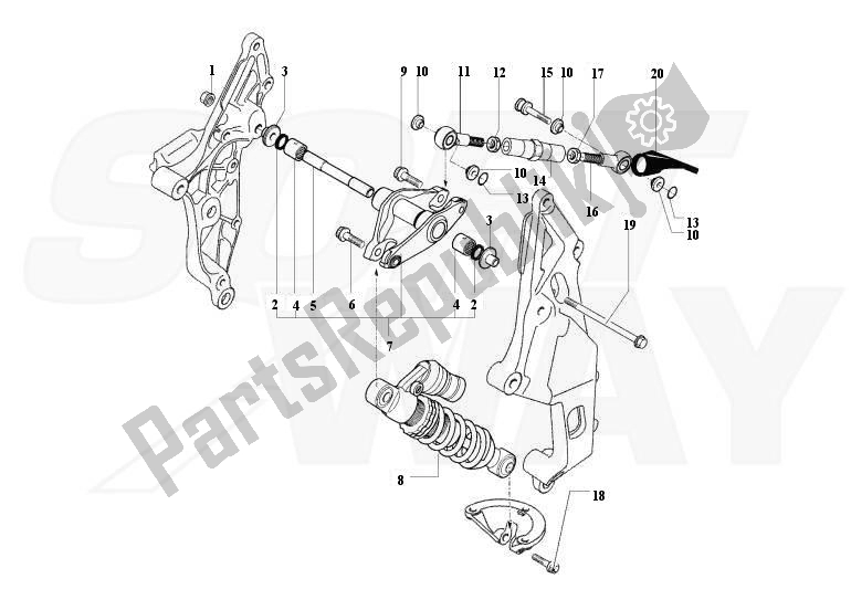 Todas as partes de Amortecedor Traseiro do MV Agusta Brutale 1090-1090R-1090 RR 109010901090 2013