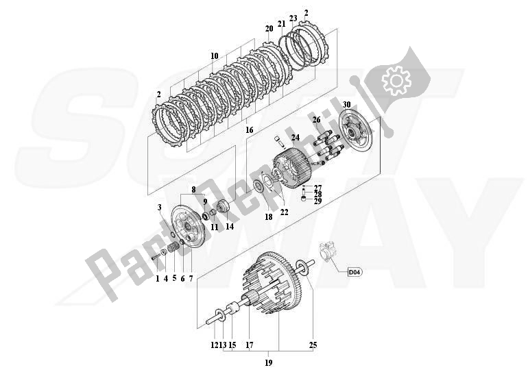 Alle onderdelen voor de Koppeling van de MV Agusta Brutale 1090-1090R-1090 RR 109010901090 2013