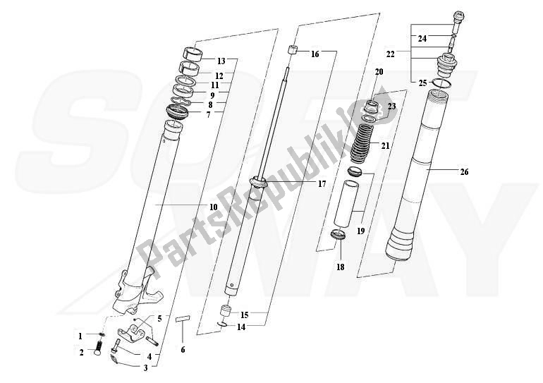 Alle onderdelen voor de Fork Leg Assy, Left 1090rr van de MV Agusta Brutale 1090-1090R-1090 RR 109010901090 2013