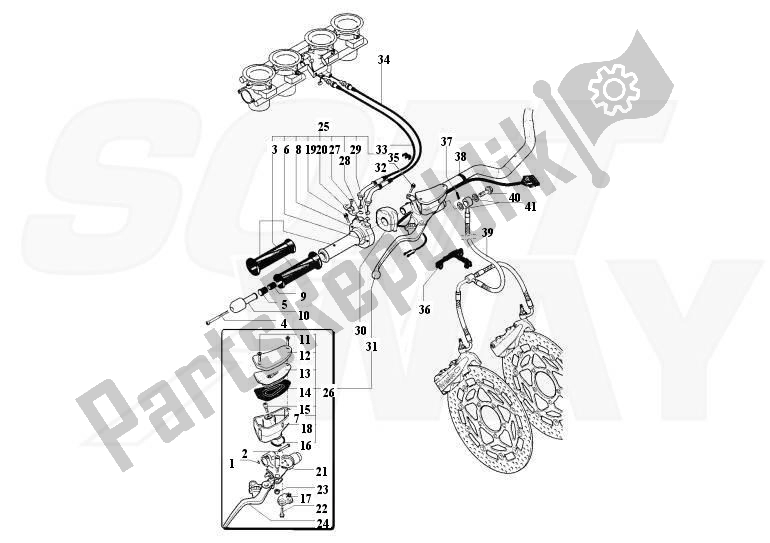 Alle onderdelen voor de Front Braking System van de MV Agusta Brutale 1090-1090R-1090 RR 109010901090 2013