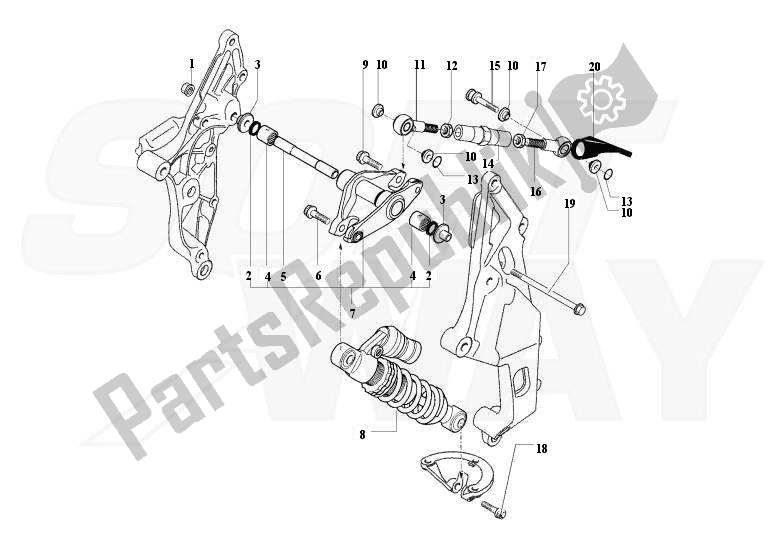 Alle onderdelen voor de Schokdemper Achter van de MV Agusta Brutale 1090-1090R-1090 RR 109010901090 2013