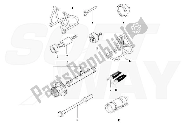 Alle onderdelen voor de Werkplaatsgereedschap, Frame I van de MV Agusta Brutale 1090-1090R-1090 RR 109010901090 2013