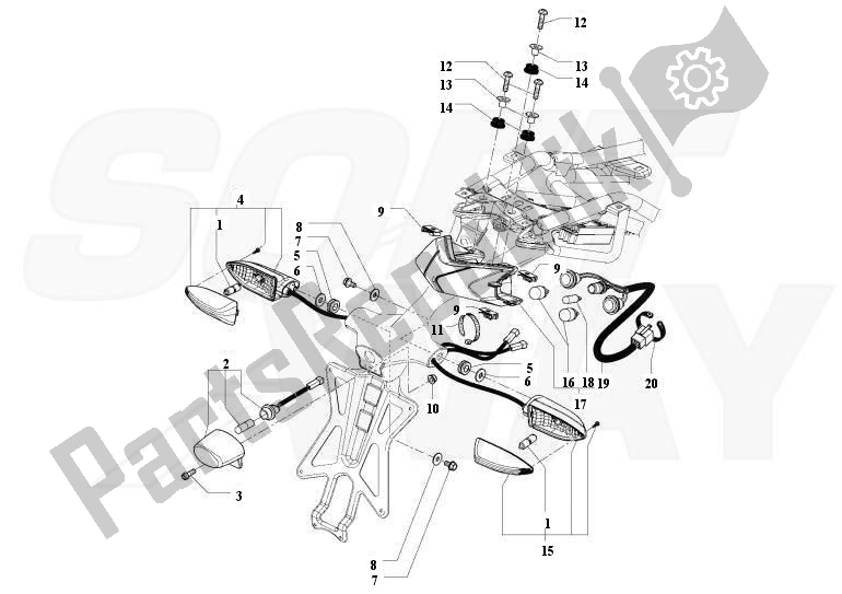 Todas as partes de Tail Light - Blinker do MV Agusta Brutale 675-800 675800 2012