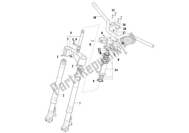 Toutes les pièces pour le Fourche Avant du MV Agusta Brutale 750 2004