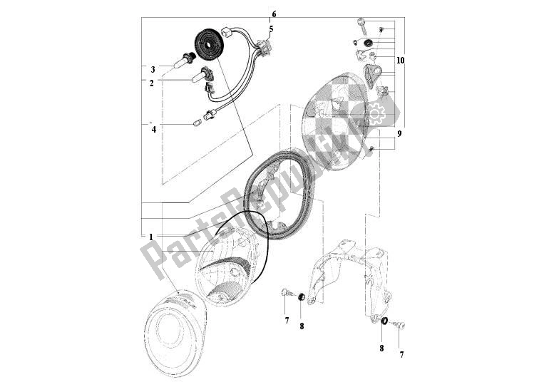 Alle onderdelen voor de Koplamp van de MV Agusta Brutale 910 2007