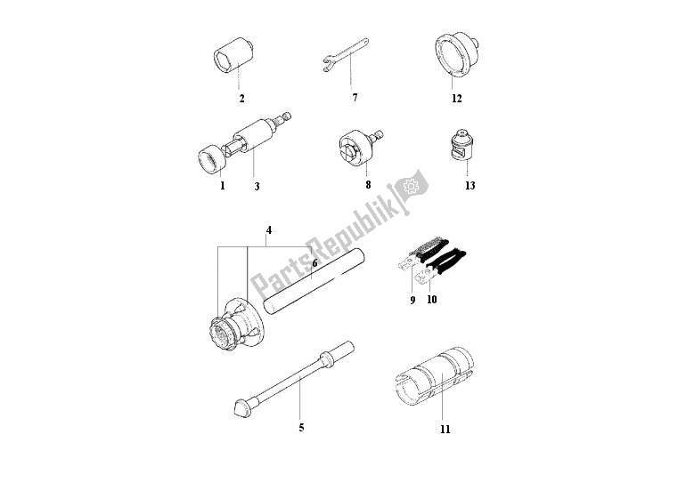 Alle onderdelen voor de Werkplaatsgereedschap, Frame I van de MV Agusta Brutale 910 2007