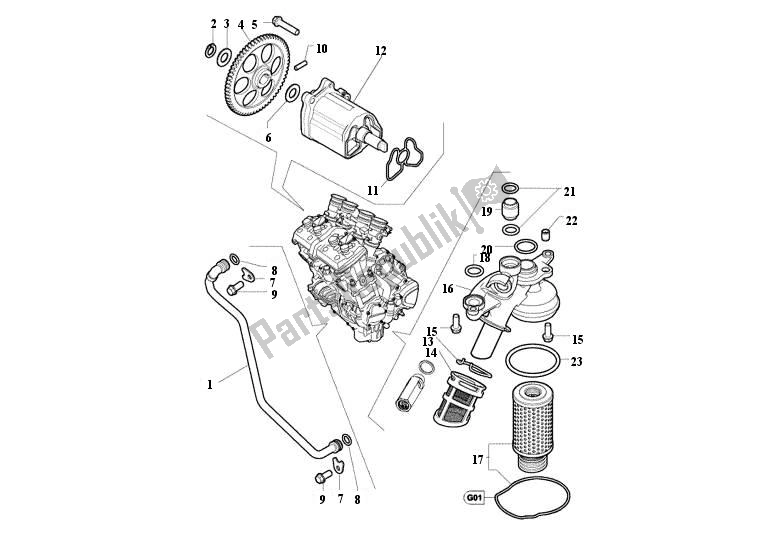 Alle onderdelen voor de Filters - Oil Pump van de MV Agusta Brutale 920-990 R-1090 RR 9209901090 2010