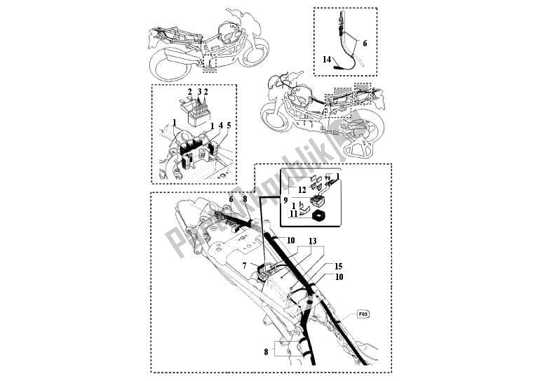 Alle onderdelen voor de Kabelboom van de MV Agusta Brutale 920-990 R-1090 RR 9209901090 2010