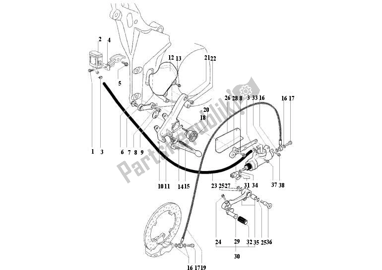 Alle onderdelen voor de Voetsteunen, Juist van de MV Agusta Brutale 989 R-1078 RR 900 9891078900 2008