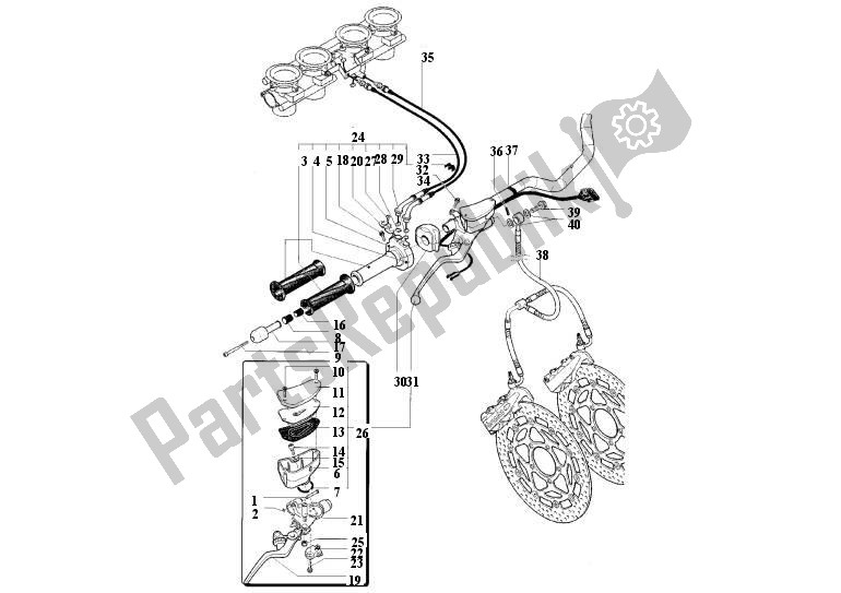 Alle onderdelen voor de Front Braking System van de MV Agusta Brutale 989 R-1078 RR 900 9891078900 2008