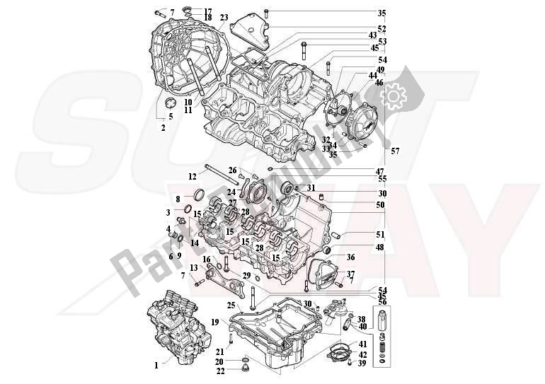 Alle onderdelen voor de Carter van de MV Agusta Brutale R-RR 1090 2012