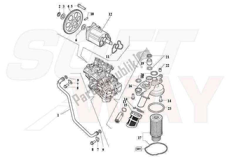 Alle onderdelen voor de Filters - Oil Pump van de MV Agusta Brutale R-RR 1090 2012