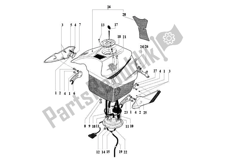 Todas as partes de Tanque De Combustível do MV Agusta F4 100 CC 1078 41001078 2007