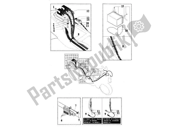 Alle onderdelen voor de Controller, Fuel Injection van de MV Agusta F4 R 1000 41000 2007