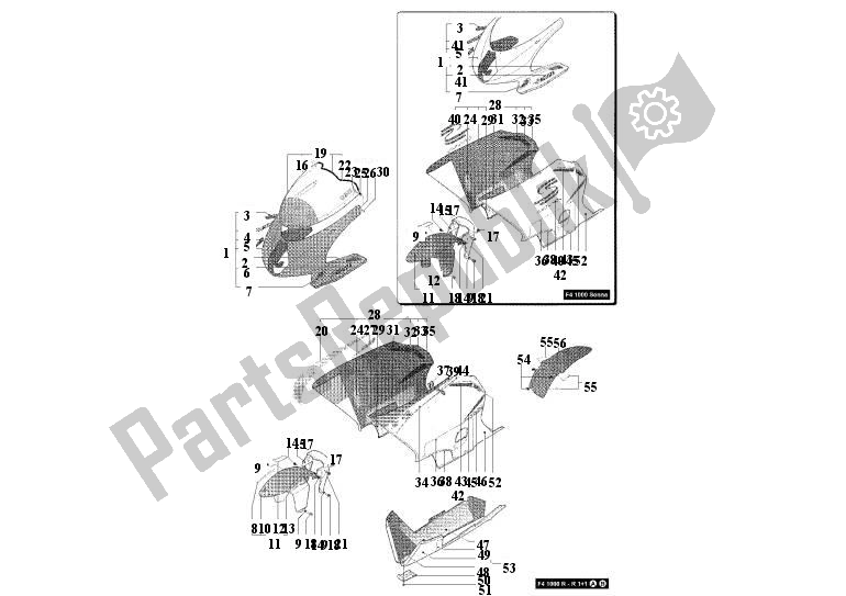Alle onderdelen voor de Kuip van de MV Agusta F4 R 1000 41000 2007