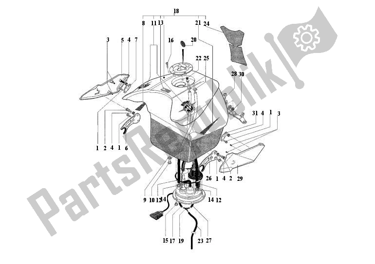 Alle onderdelen voor de Benzinetank van de MV Agusta F4 R 1000 41000 2007