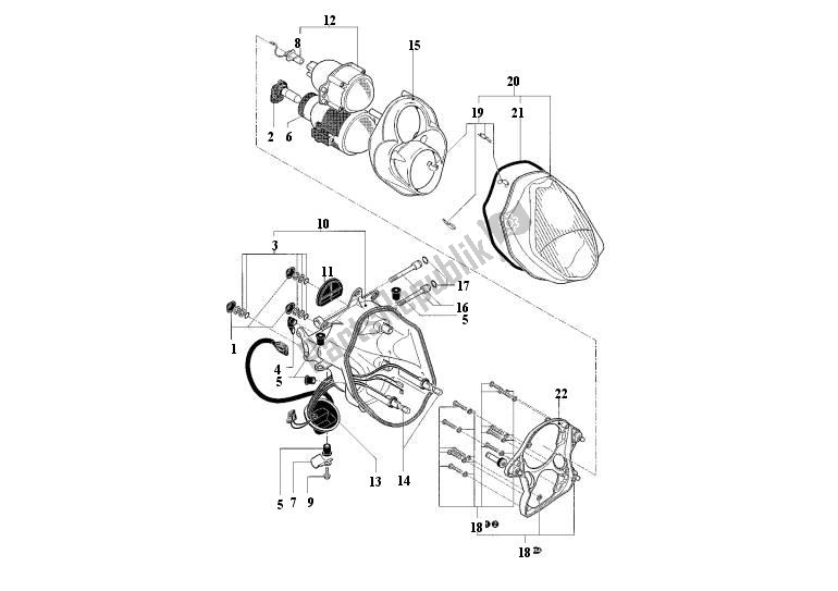 Alle onderdelen voor de Koplamp van de MV Agusta F4 R 1000 41000 2007