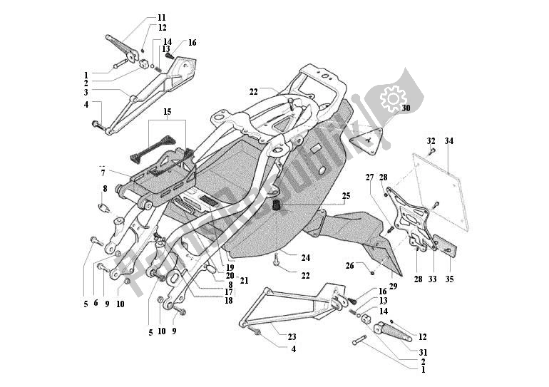 Tutte le parti per il Rear Frame Dual Seater del MV Agusta F4 R 1000 41000 2007