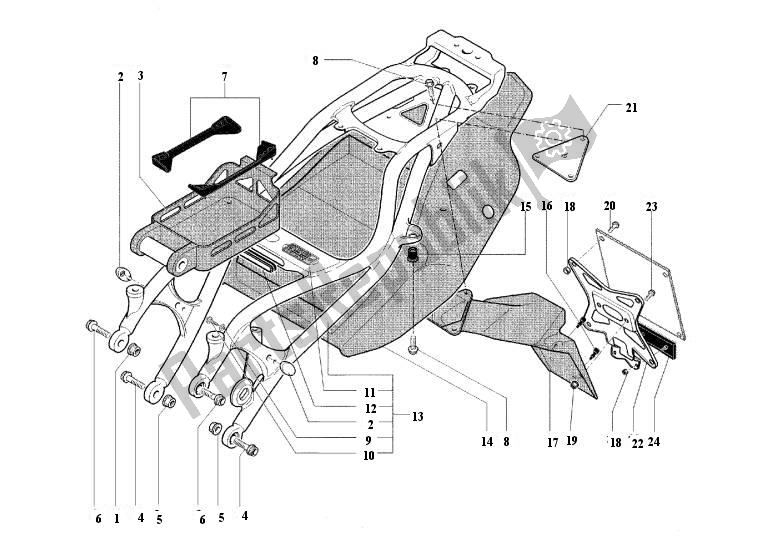 Alle onderdelen voor de Rear Frame Single Seater van de MV Agusta F4 R 1000 41000 2007