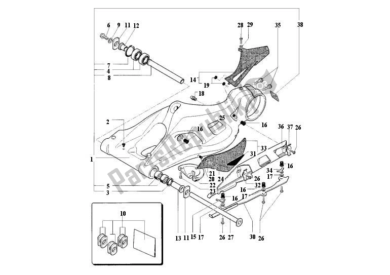 Alle onderdelen voor de Zwenkarm van de MV Agusta F4 R 1000 41000 2007