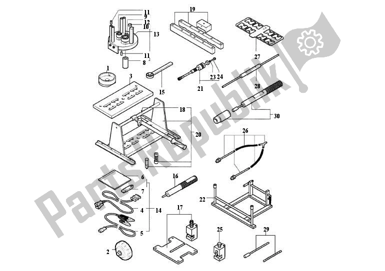 Alle onderdelen voor de Werkplaatsgereedschap, Motor I van de MV Agusta F4 R 1000 41000 2007