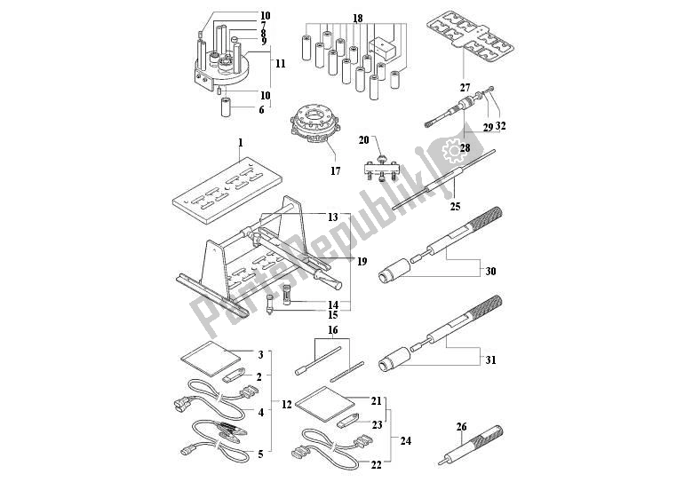 Alle onderdelen voor de Werkplaatsgereedschap, Motor I van de MV Agusta F4 S-R-RR-Frecce Tricolore 1000 41000 2010