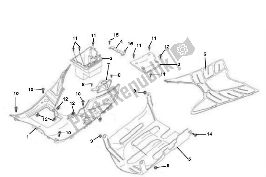 All parts for the Footboard of the Peugeot 0 V Clic 50 2000 - 2010