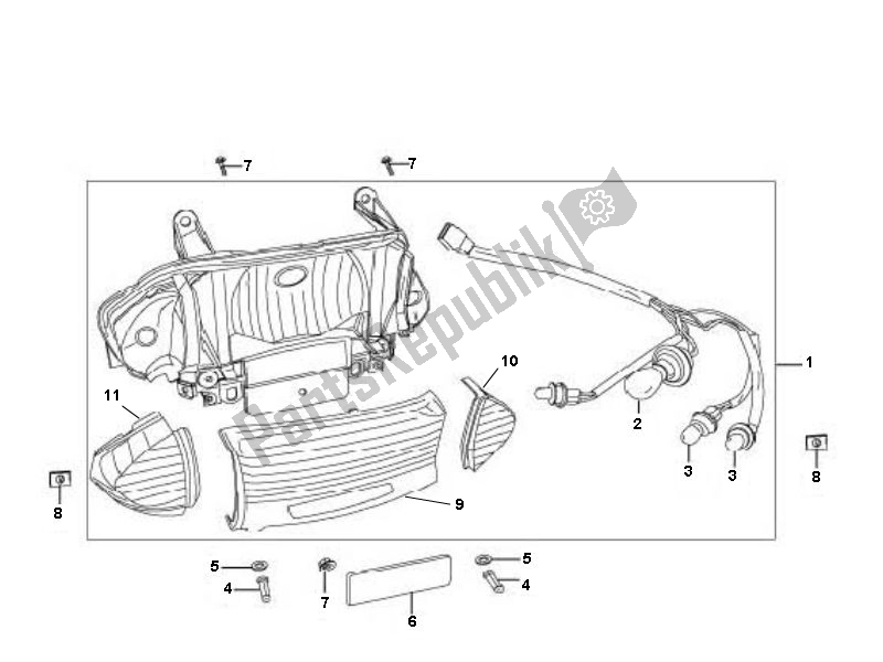 All parts for the Taillight of the Peugeot 0 V Clic 50 2000 - 2010