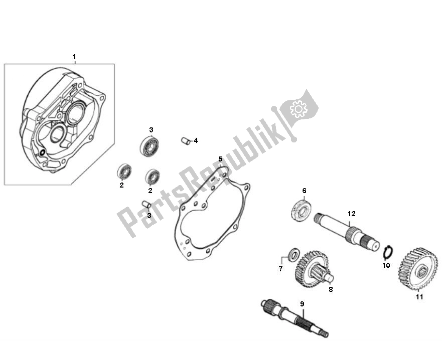 All parts for the Overbrenging of the Peugeot 0 V Clic 50 2000 - 2010