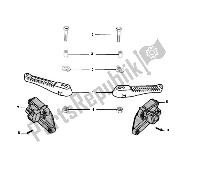 All parts for the Footrests of the Peugeot JET Force C Tech 50 2000 - 2010